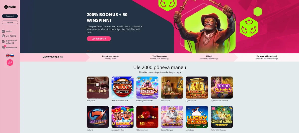 Nutz Casino【2025 】Kasiino Boonus ...